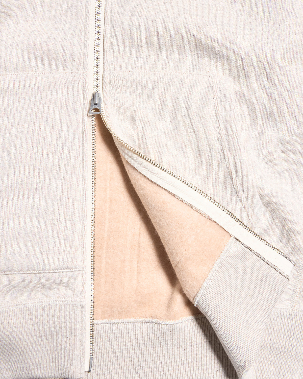 Wonder Looper Fleeced Foxfibre® Zip Hoodie - Oatmeal | Wonder Looper Sweaters & Knitwear | JEANSTORE