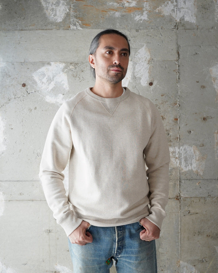 Wonder Looper Fleeced Foxfibre Pullover Crew Neck - Oatmeal