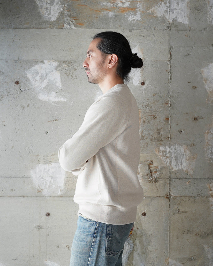 Wonder Looper Fleeced Foxfibre Pullover Crew Neck - Oatmeal