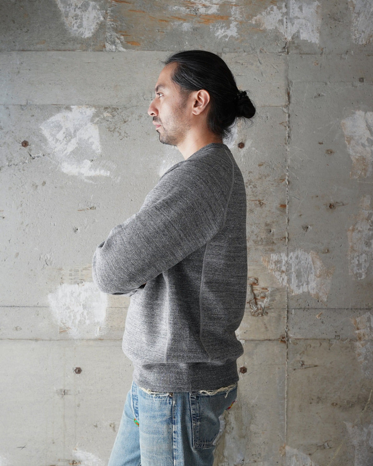 Wonder Looper Fleeced Foxfibre® Pullover Crew Neck - Charcoal | Wonder Looper Sweaters & Knitwear | JEANSTORE