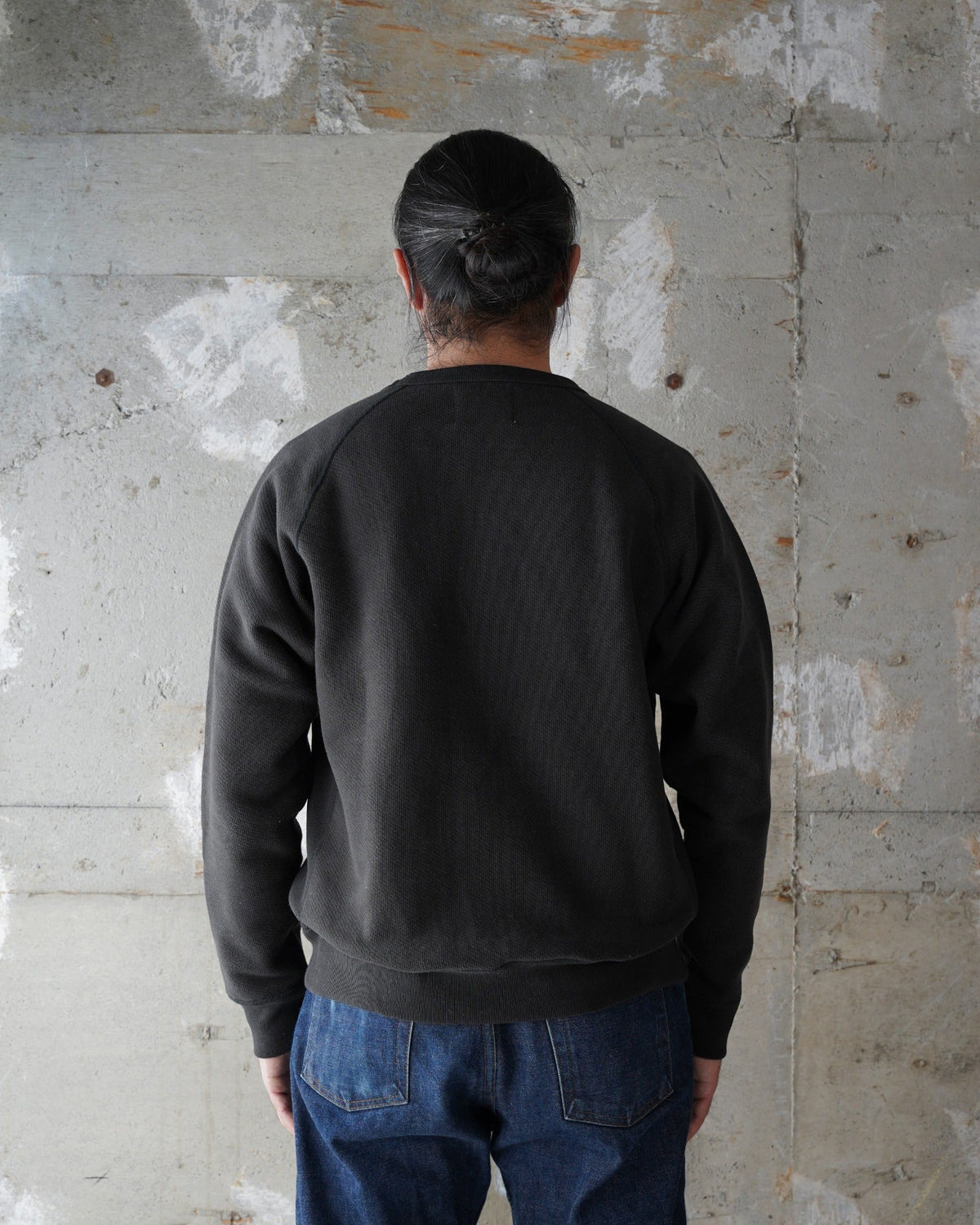 Wonder Looper 876gsm Double Heavyweight French Terry Pullover Crew Neck - Sumi Black | Wonder Looper Sweaters & Knitwear | JEANSTORE