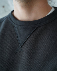 Wonder Looper 876gsm Double Heavyweight French Terry Pullover Crew Neck - Sumi Black | Wonder Looper Sweaters & Knitwear | JEANSTORE