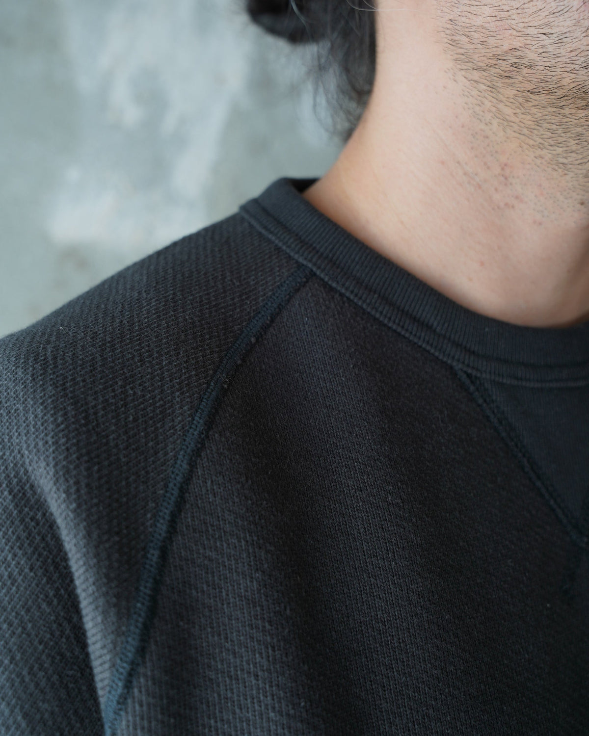 Wonder Looper 876gsm Double Heavyweight French Terry Pullover Crew Neck - Sumi Black | Wonder Looper Sweaters & Knitwear | JEANSTORE