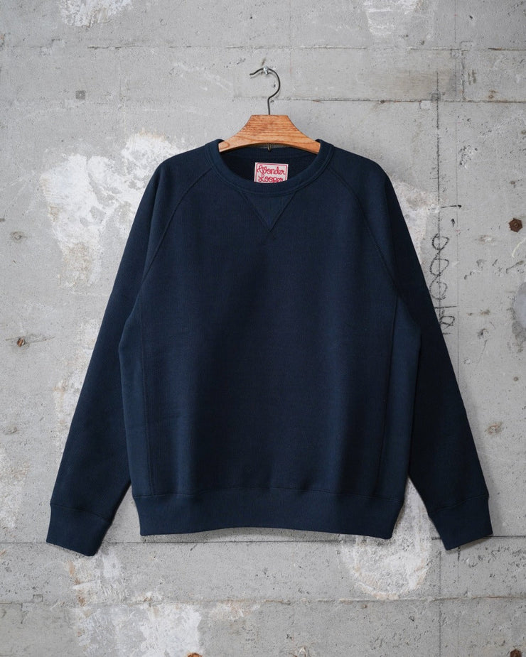 Wonder Looper 876gsm Double Heavyweight French Terry Pullover Crew Neck - Navy | Wonder Looper Sweaters & Knitwear | JEANSTORE