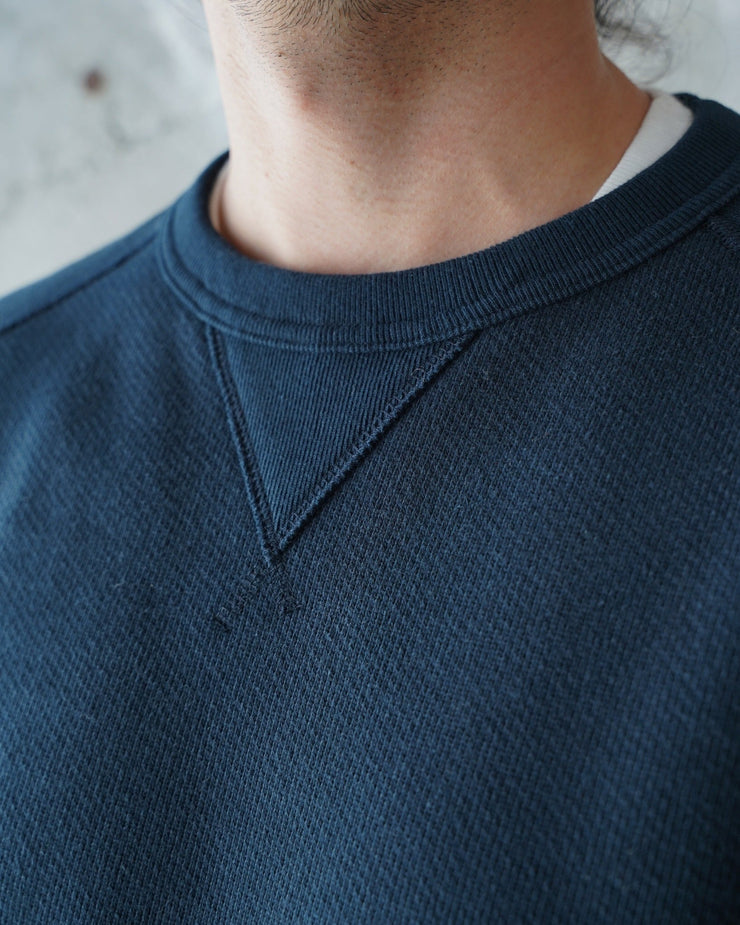 Wonder Looper 876gsm Double Heavyweight French Terry Pullover Crew Neck - Navy | Wonder Looper Sweaters & Knitwear | JEANSTORE