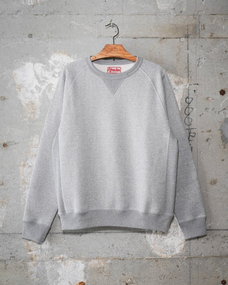 Wonder Looper 876gsm Double Heavyweight French Terry Pullover Crew Neck - Heather Grey | Wonder Looper Sweaters & Knitwear | JEANSTORE