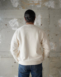 Wonder Looper 876gsm Double Heavyweight French Terry Pullover Crew Neck - Ecru | Wonder Looper Sweaters & Knitwear | JEANSTORE