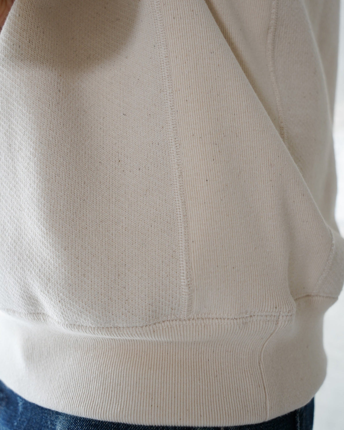 Wonder Looper 876gsm Double Heavyweight French Terry Pullover Crew Neck - Ecru | Wonder Looper Sweaters & Knitwear | JEANSTORE