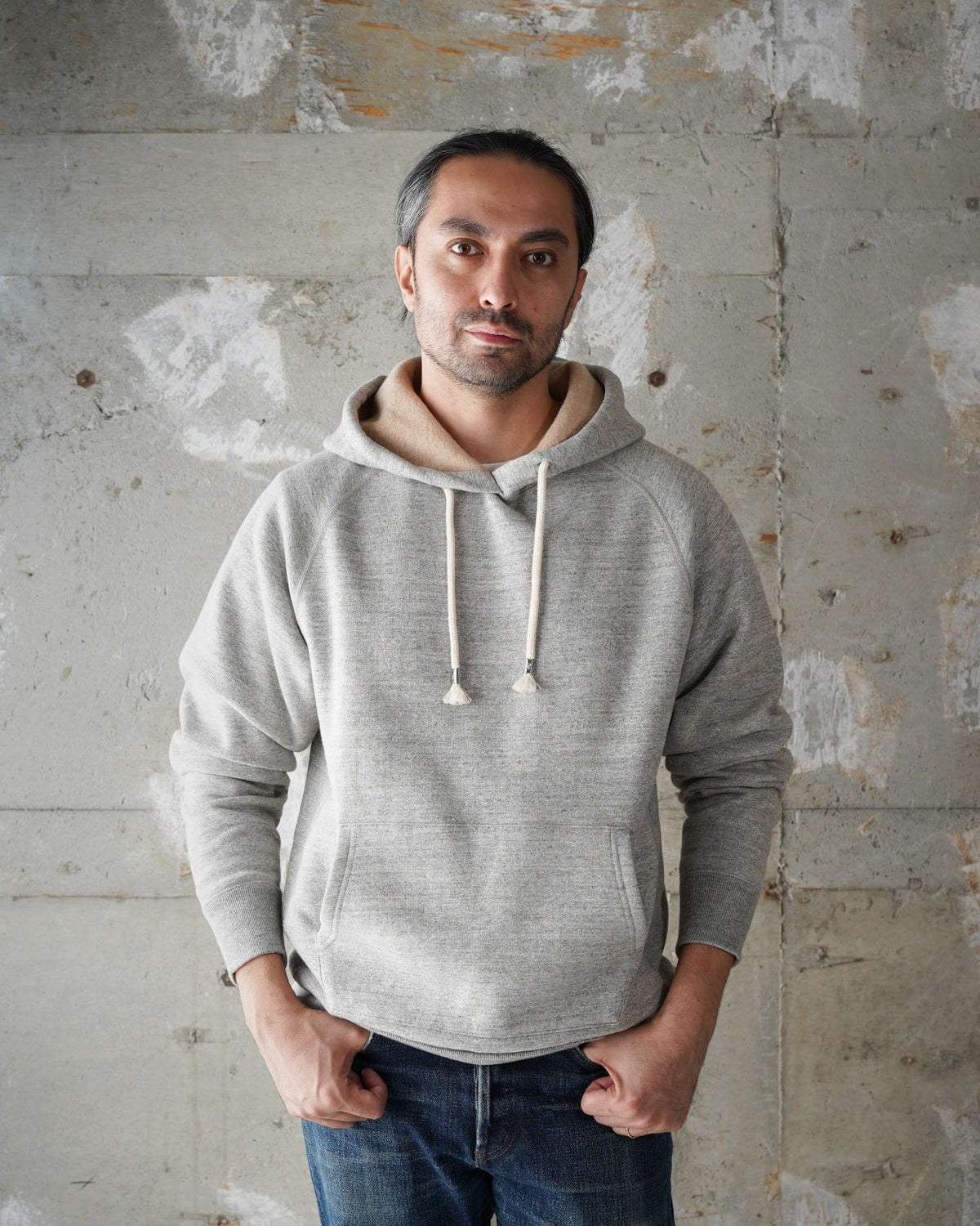 Wonder Looper Fleeced Foxfibre® Pullover Hoodie - Heather Grey