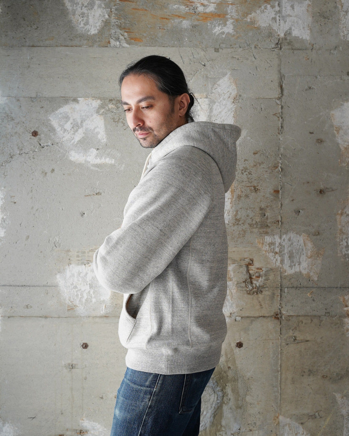 Wonder Looper Fleeced Foxfibre® Pullover Hoodie - Heather Grey