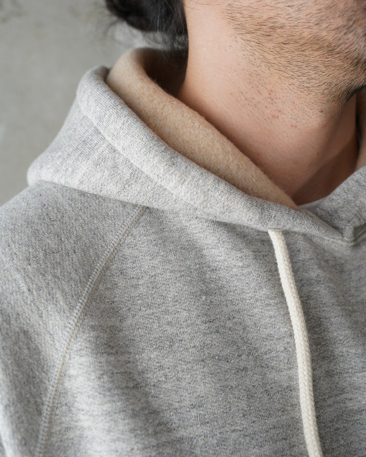 Wonder Looper Fleeced Foxfibre® Pullover Hoodie - Heather Grey
