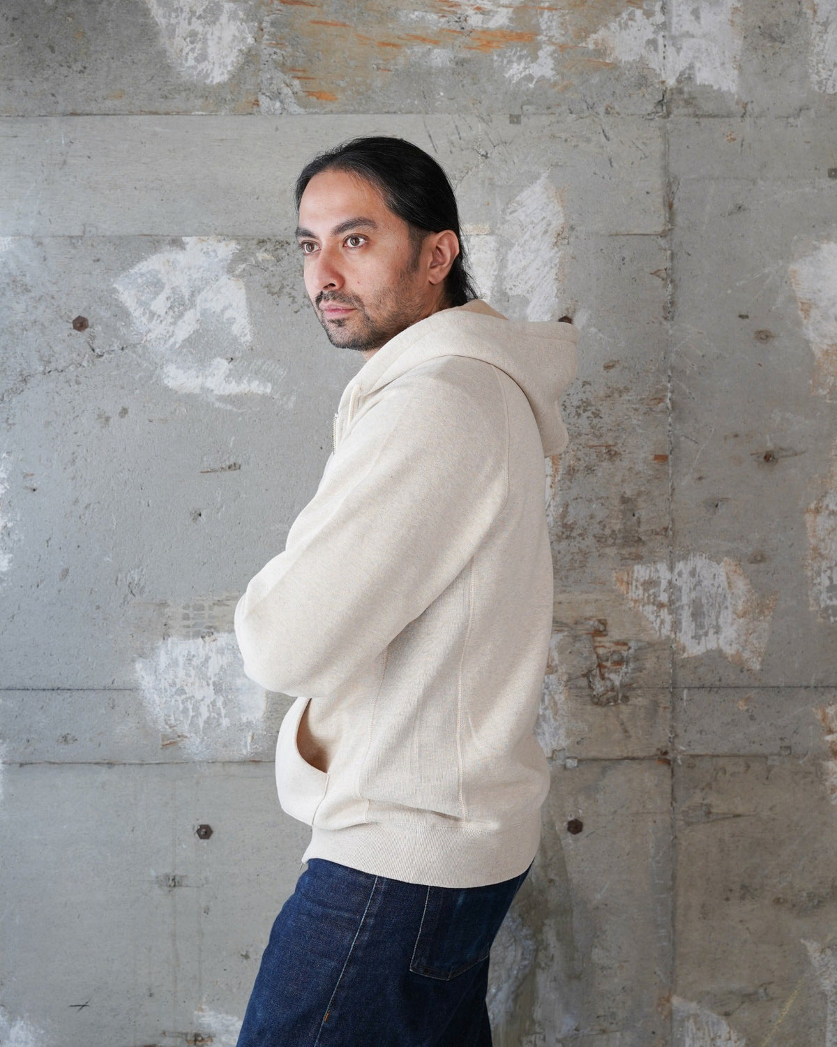 Wonder Looper Fleeced Foxfibre® Zip Hoodie - Oatmeal | Wonder Looper Sweaters & Knitwear | JEANSTORE