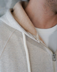 Wonder Looper Fleeced Foxfibre® Zip Hoodie - Oatmeal | Wonder Looper Sweaters & Knitwear | JEANSTORE