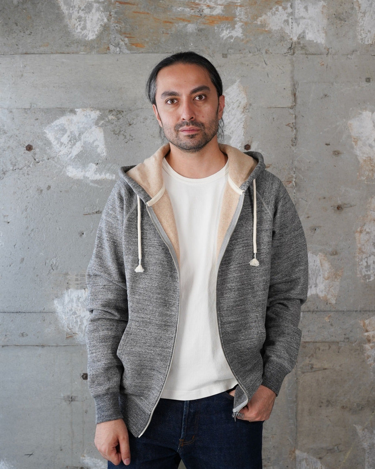 Wonder Looper Fleeced Foxfibre® Zip Hoodie - Charcoal | Wonder Looper Sweaters & Knitwear | JEANSTORE