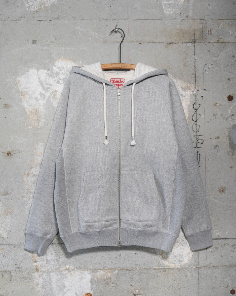 Wonder Looper 876gsm Double Heavyweight French Terry Zip Hoodie - Heather Grey | Wonder Looper Sweaters & Knitwear | JEANSTORE