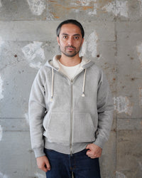 Wonder Looper 876gsm Double Heavyweight French Terry Zip Hoodie - Heather Grey | Wonder Looper Sweaters & Knitwear | JEANSTORE