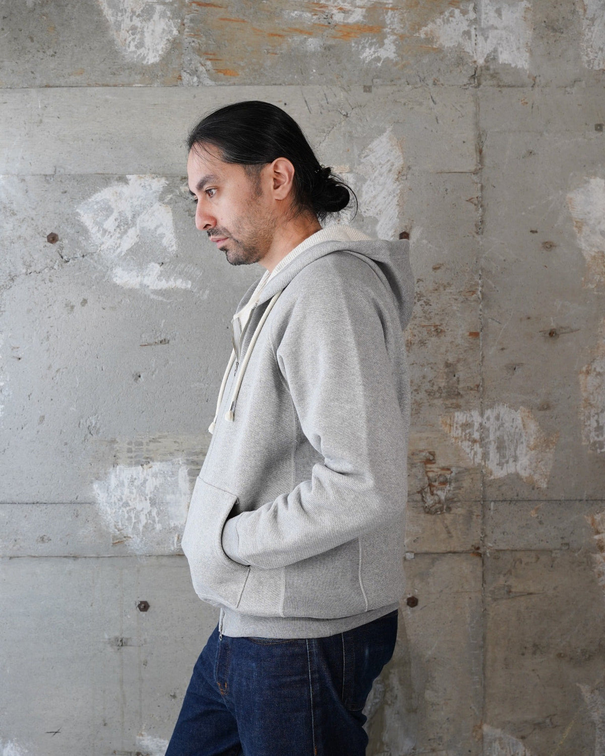 Wonder Looper 876gsm Double Heavyweight French Terry Zip Hoodie - Heather Grey | Wonder Looper Sweaters & Knitwear | JEANSTORE