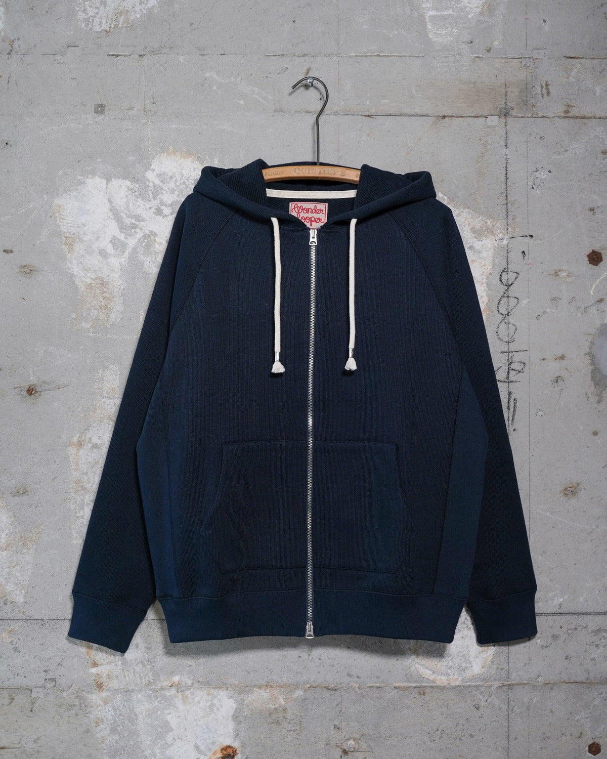 Wonder Looper 876gsm Double Heavyweight French Terry Zip Hoodie - Navy | Wonder Looper Sweaters & Knitwear | JEANSTORE