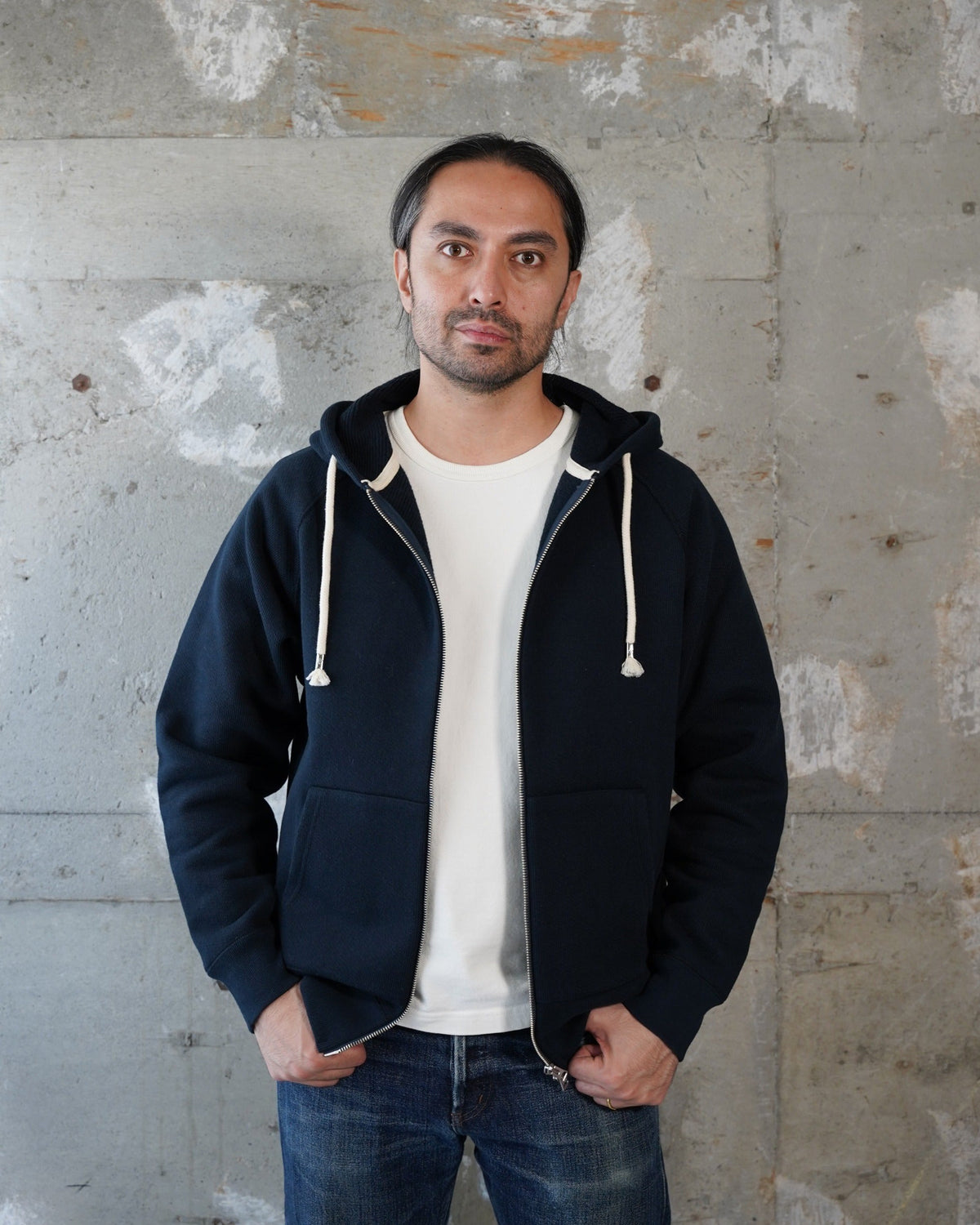 Wonder Looper 876gsm Double Heavyweight French Terry Zip Hoodie - Navy | Wonder Looper Sweaters & Knitwear | JEANSTORE