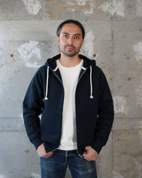 Wonder Looper 876gsm Double Heavyweight French Terry Zip Hoodie - Navy | Wonder Looper Sweaters & Knitwear | JEANSTORE