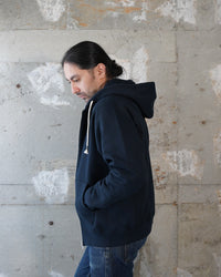 Wonder Looper 876gsm Double Heavyweight French Terry Zip Hoodie - Navy | Wonder Looper Sweaters & Knitwear | JEANSTORE