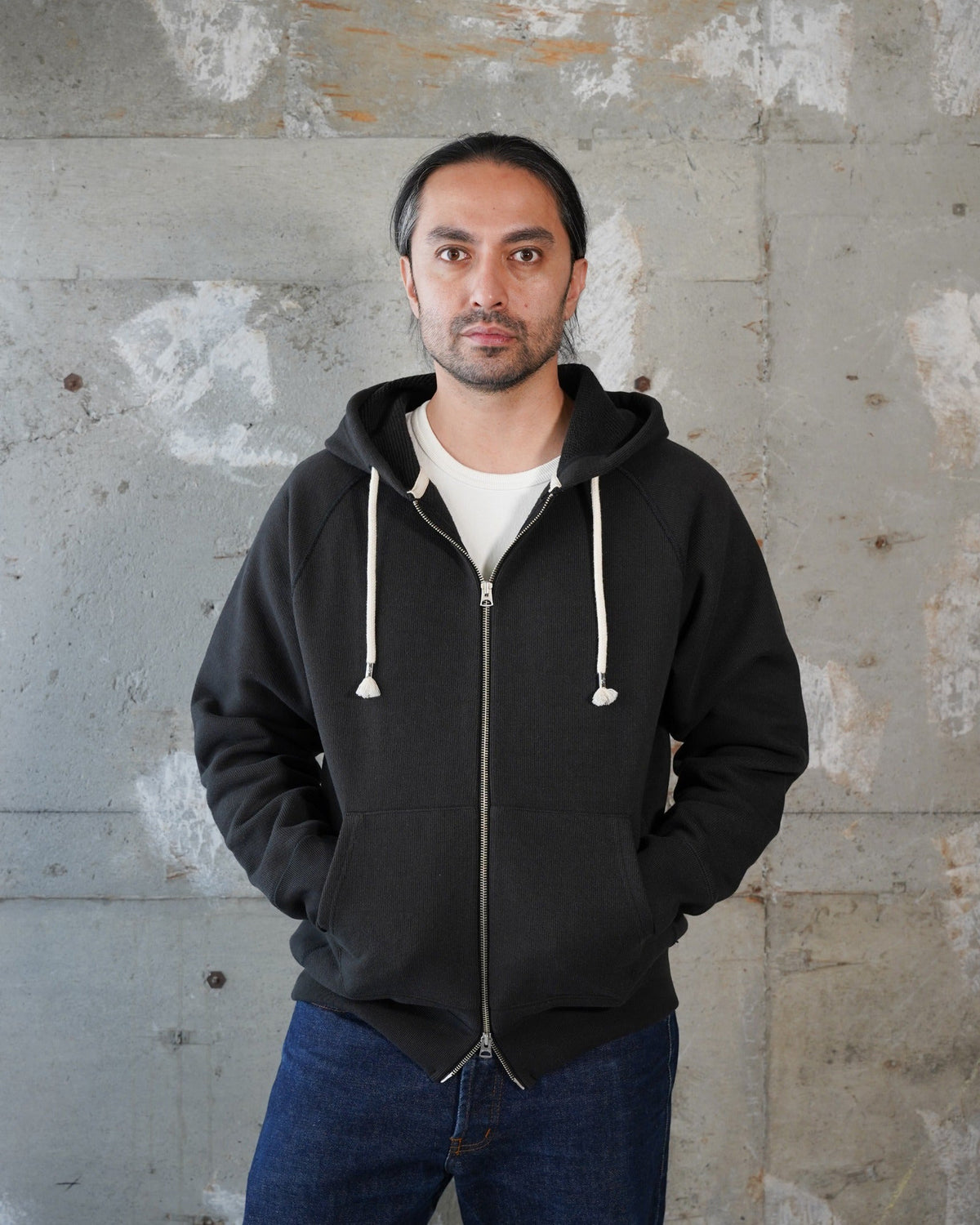 Wonder Looper 876gsm Double Heavyweight French Terry Zip Hoodie - Sumi Black | Wonder Looper Sweaters & Knitwear | JEANSTORE