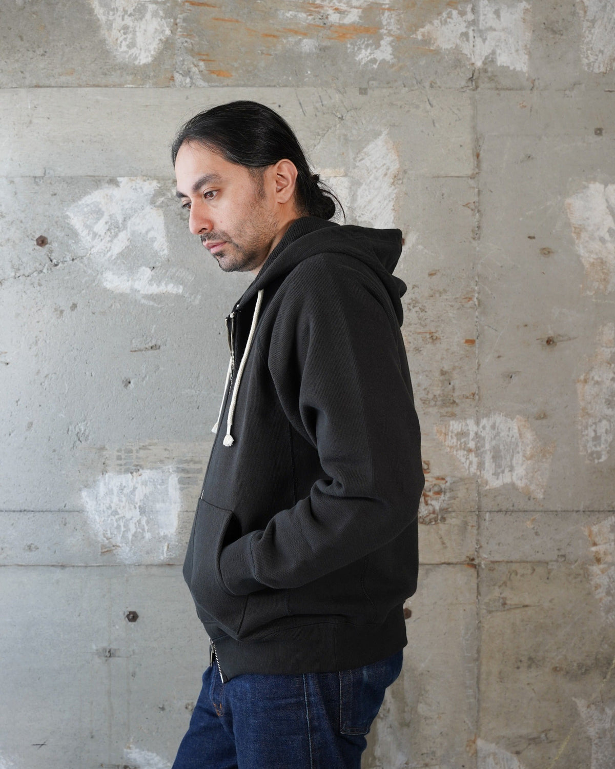 Wonder Looper 876gsm Double Heavyweight French Terry Zip Hoodie - Sumi Black | Wonder Looper Sweaters & Knitwear | JEANSTORE