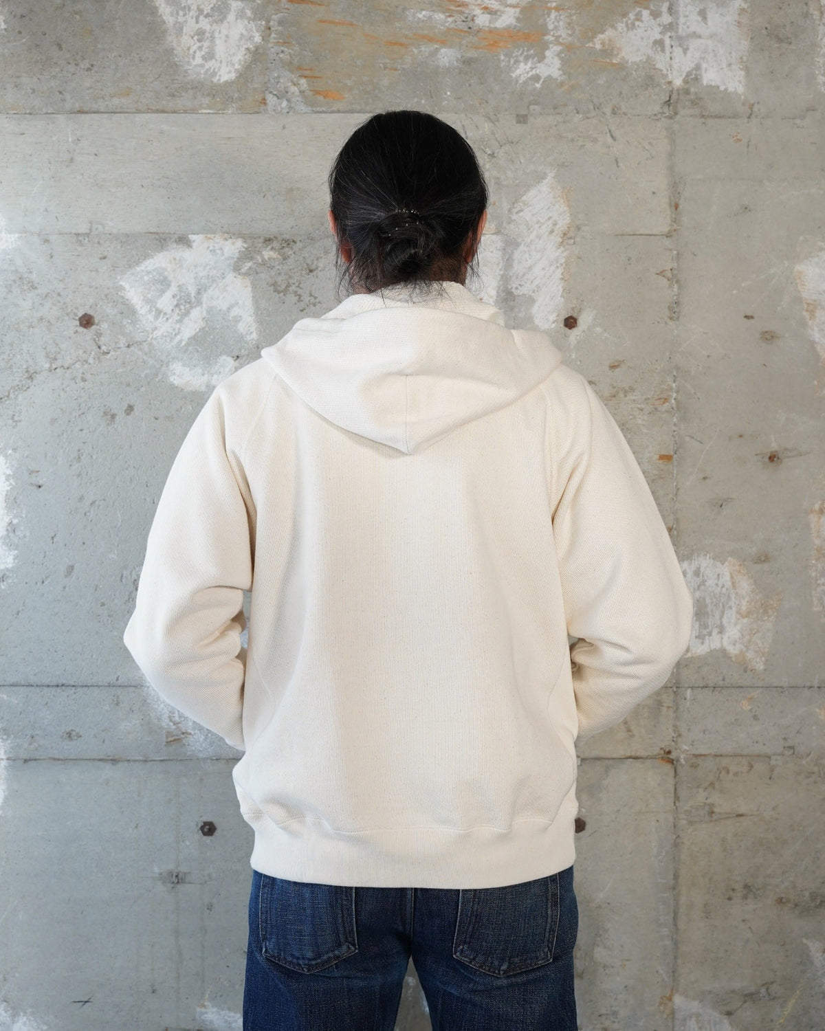 Wonder Looper 876gsm Double Heavyweight French Terry Zip Hoodie - Ecru