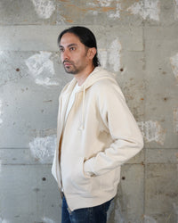 Wonder Looper 876gsm Double Heavyweight French Terry Zip Hoodie - Ecru