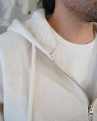 Wonder Looper 876gsm Double Heavyweight French Terry Zip Hoodie - Ecru