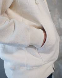 Wonder Looper 876gsm Double Heavyweight French Terry Zip Hoodie - Ecru
