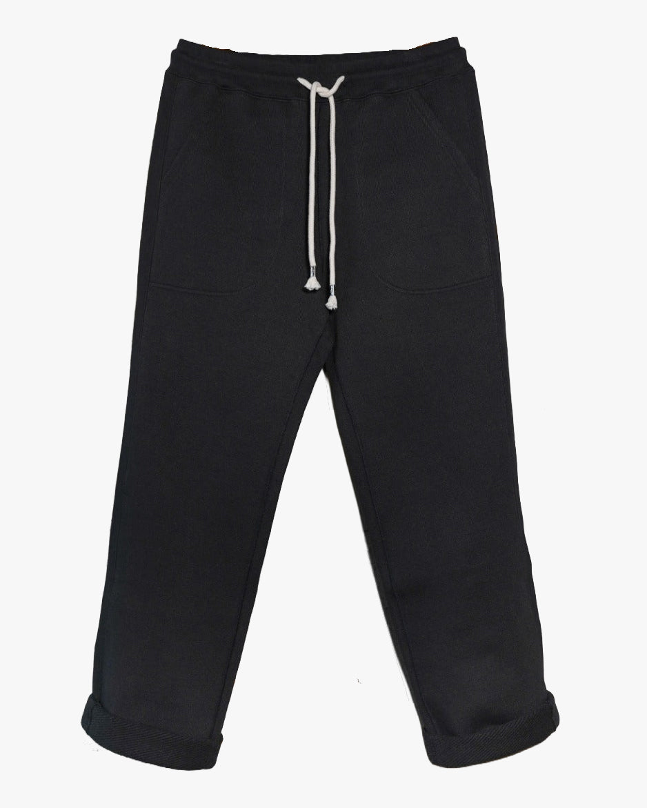 Wonder Looper 876gsm Double Heavyweight French Terry Sweatpants - Sumi Black