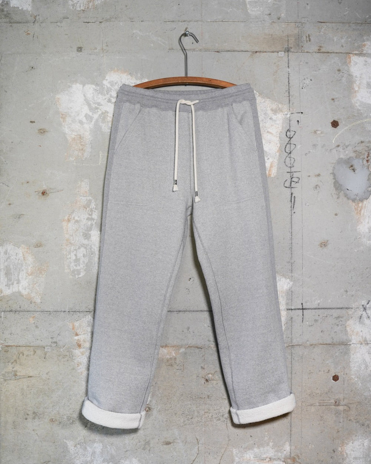 Wonder Looper 876gsm Double Heavyweight French Terry Sweatpants - Heather Grey