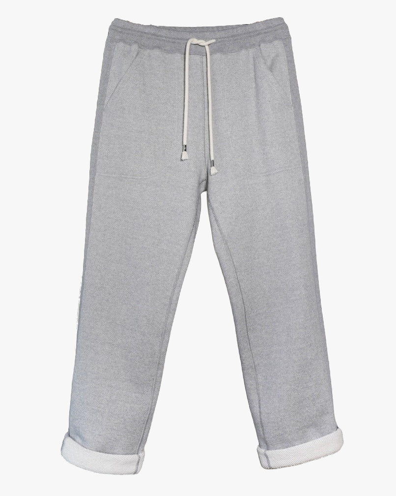 Wonder Looper 876gsm Double Heavyweight French Terry Sweatpants - Heather Grey