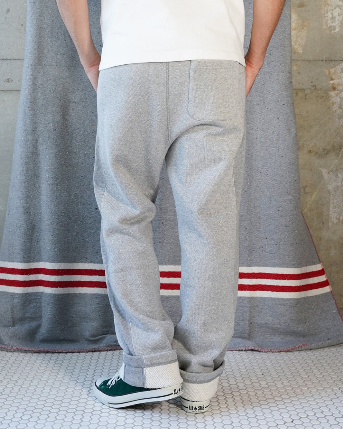 Wonder Looper 876gsm Double Heavyweight French Terry Sweatpants - Heather Grey