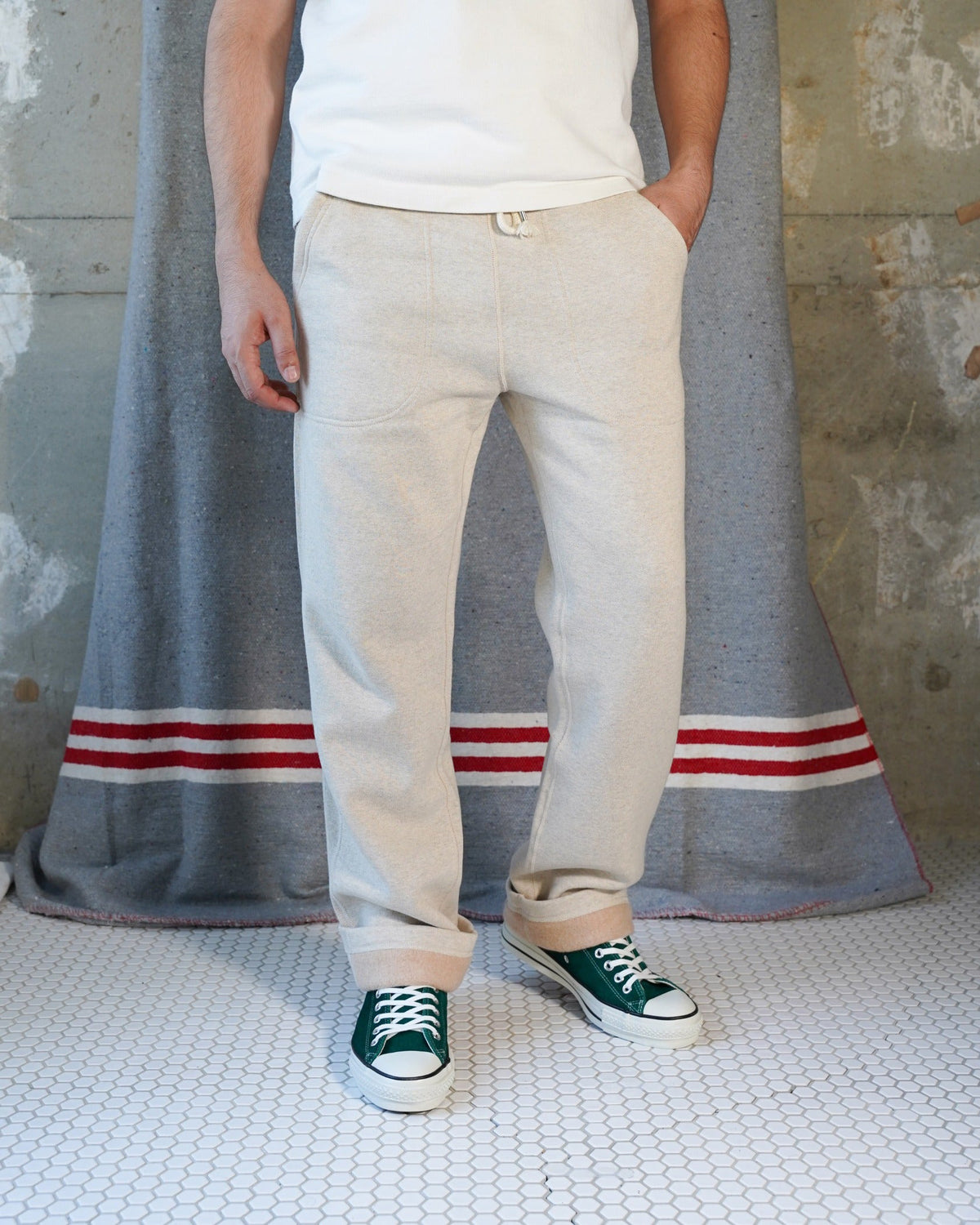 Wonder Looper Fleeced Foxfibre® Sweatpants - Oatmeal | Wonder Looper Chinos & Non-Denim Pants | JEANSTORE
