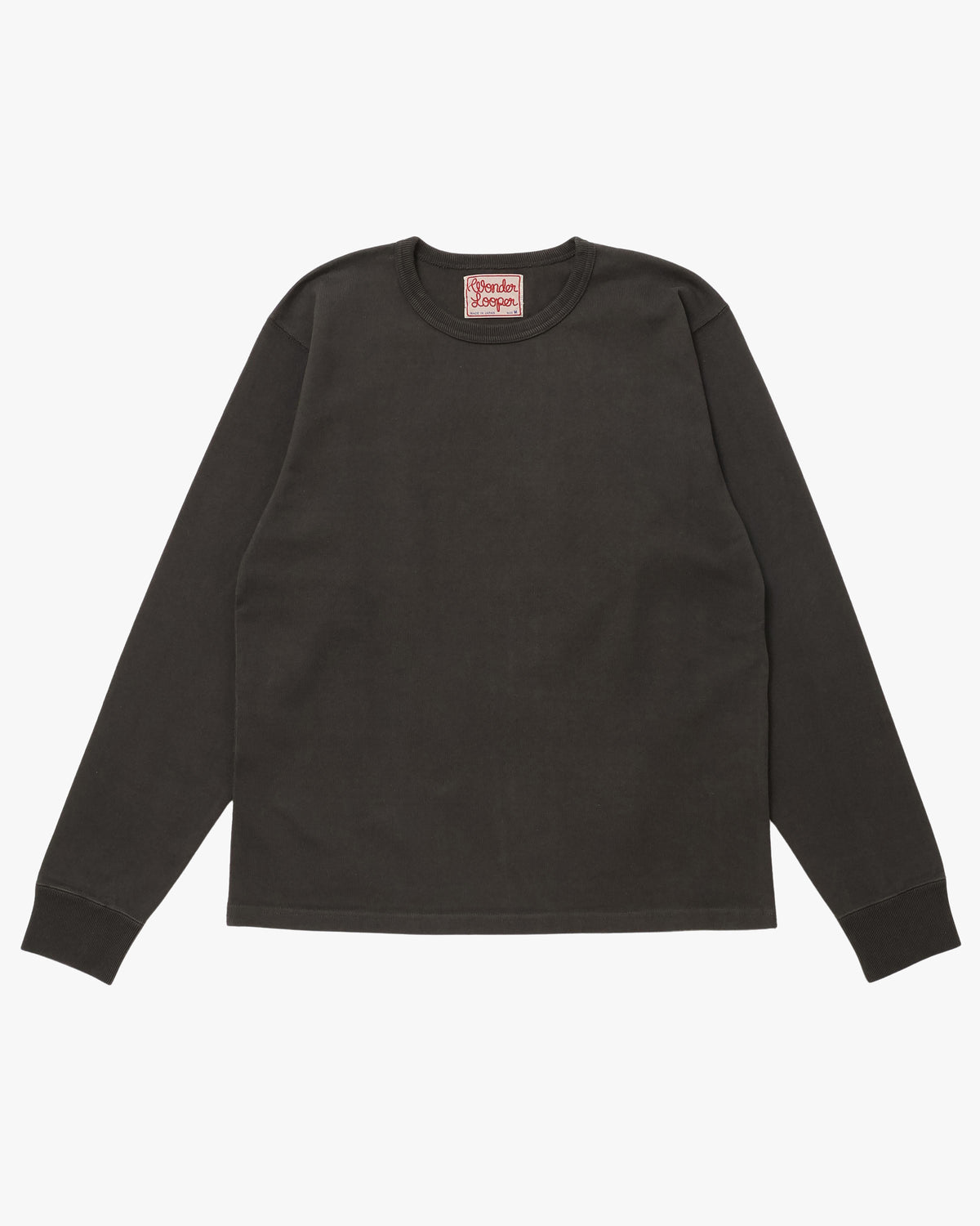 Wonder Looper 409gsm Double Heavyweight L/S T Shirt - Sumi Black | Wonder Looper T Shirts | JEANSTORE