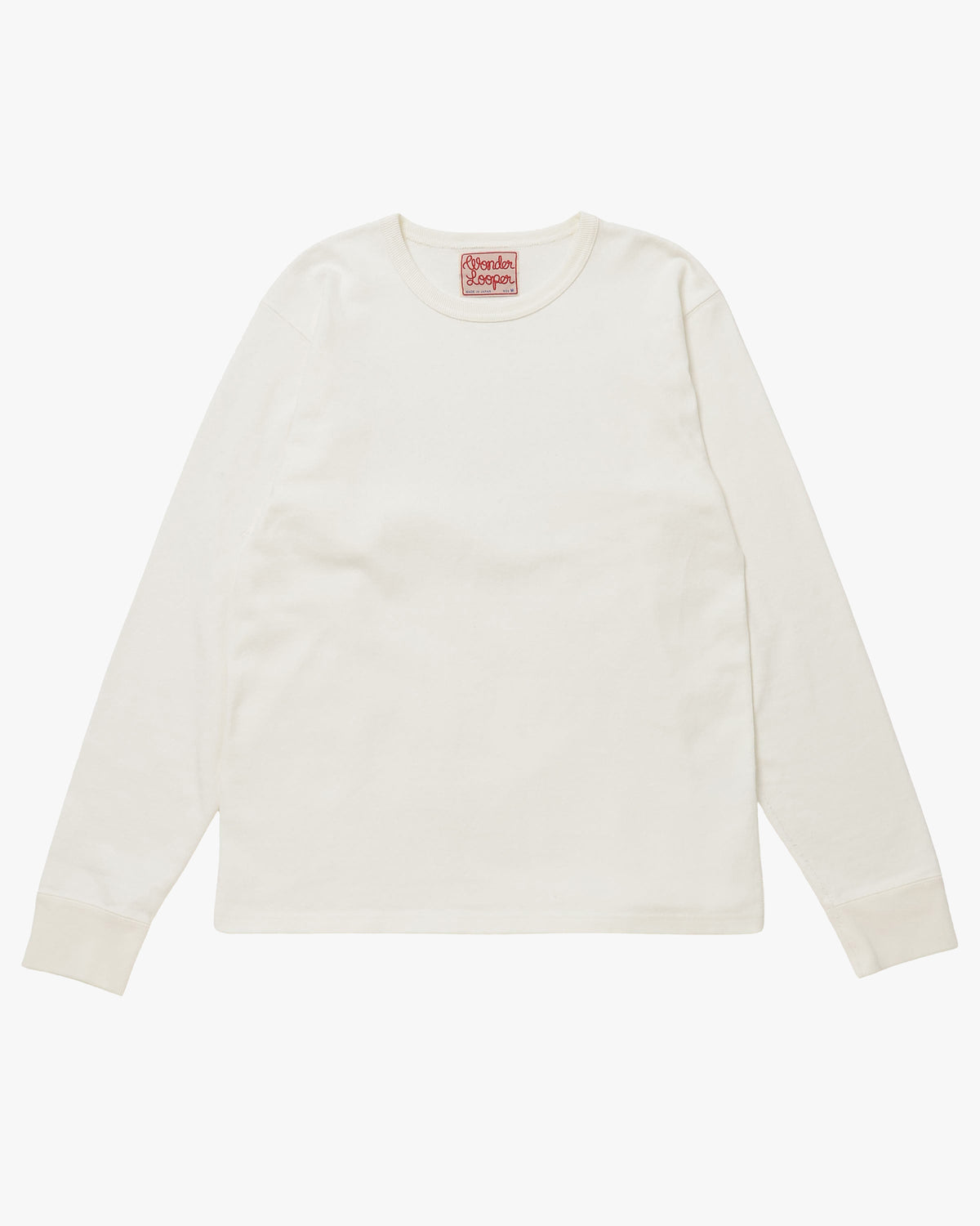 Wonder Looper 409gsm Double Heavyweight L/S T Shirt - White | Wonder Looper T Shirts | JEANSTORE