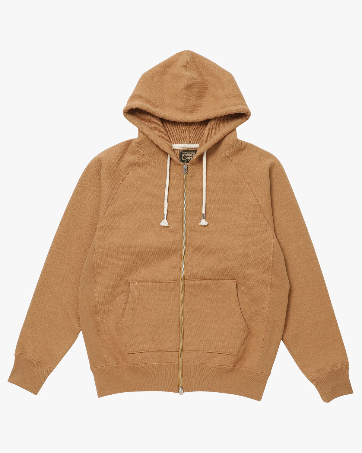 Wonder Looper 825gsm Double Heavyweight French Terry Foxfibre® Zip Hoodie - Coyote 80