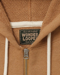 Wonder Looper 825gsm Double Heavyweight French Terry Foxfibre® Zip Hoodie - Coyote 80