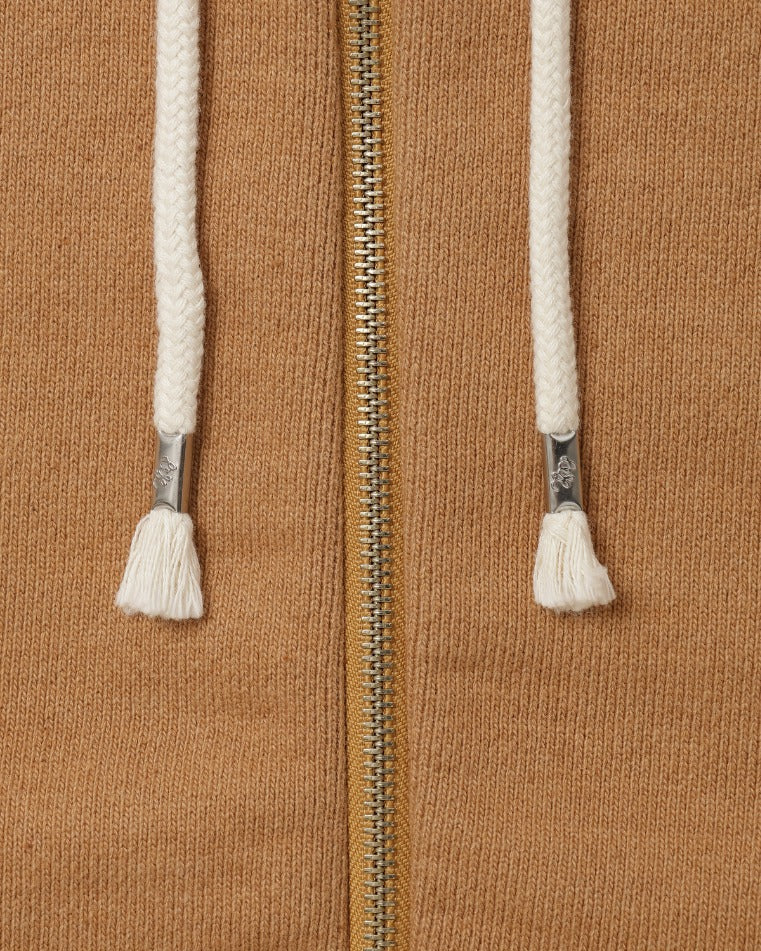 Wonder Looper 825gsm Double Heavyweight French Terry Foxfibre® Zip Hoodie - Coyote 80