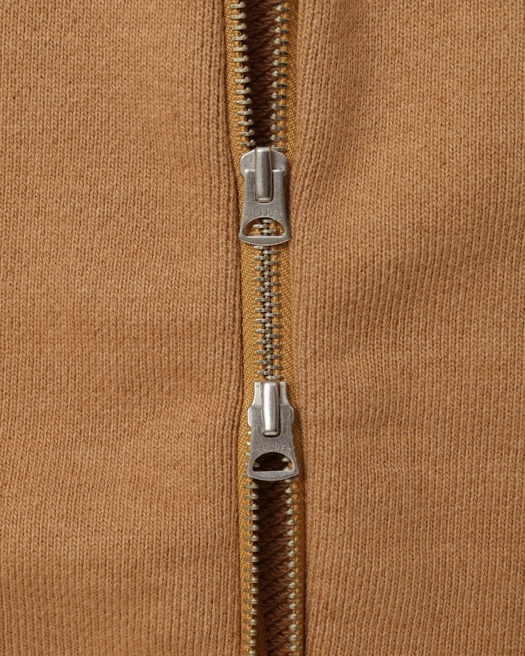 Wonder Looper 825gsm Double Heavyweight French Terry Foxfibre® Zip Hoodie - Coyote 80