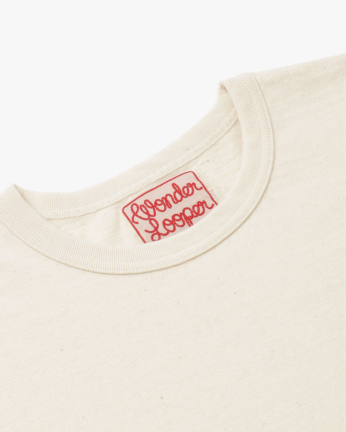 Wonder Looper ELS Recycled Cotton Slub T Shirt - Ecru | Wonder Looper T Shirts | JEANSTORE