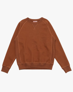 Wonder Looper 876gsm Double Heavyweight French Terry Pullover Crew Neck - Rust