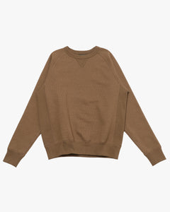 Wonder Looper 825gsm Double Heavyweight French Terry Iron Mordant Foxfibre® Pullover Crew Neck - Coyote 80