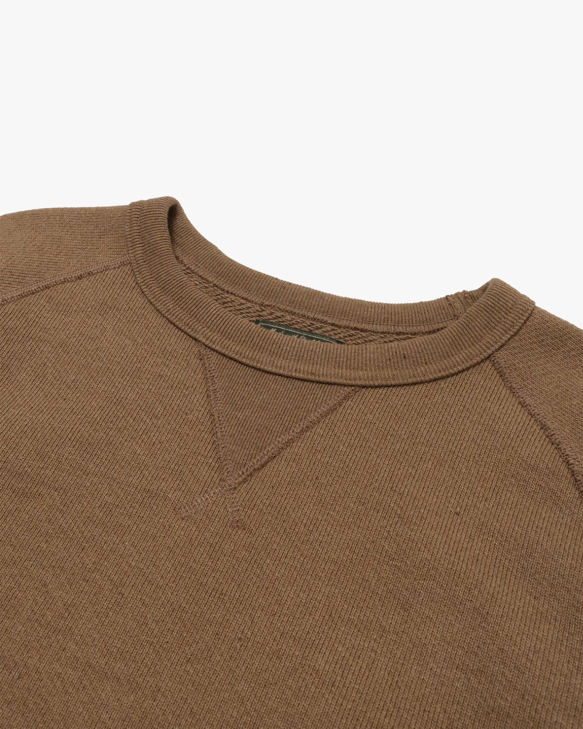 Wonder Looper 825gsm Double Heavyweight French Terry Iron Mordant Foxfibre® Pullover Crew Neck - Coyote 80
