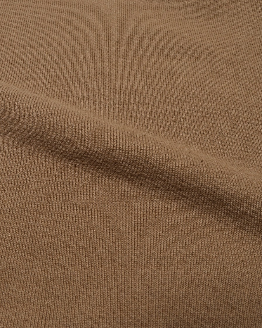 Wonder Looper 825gsm Double Heavyweight French Terry Iron Mordant Foxfibre® Pullover Crew Neck - Coyote 80