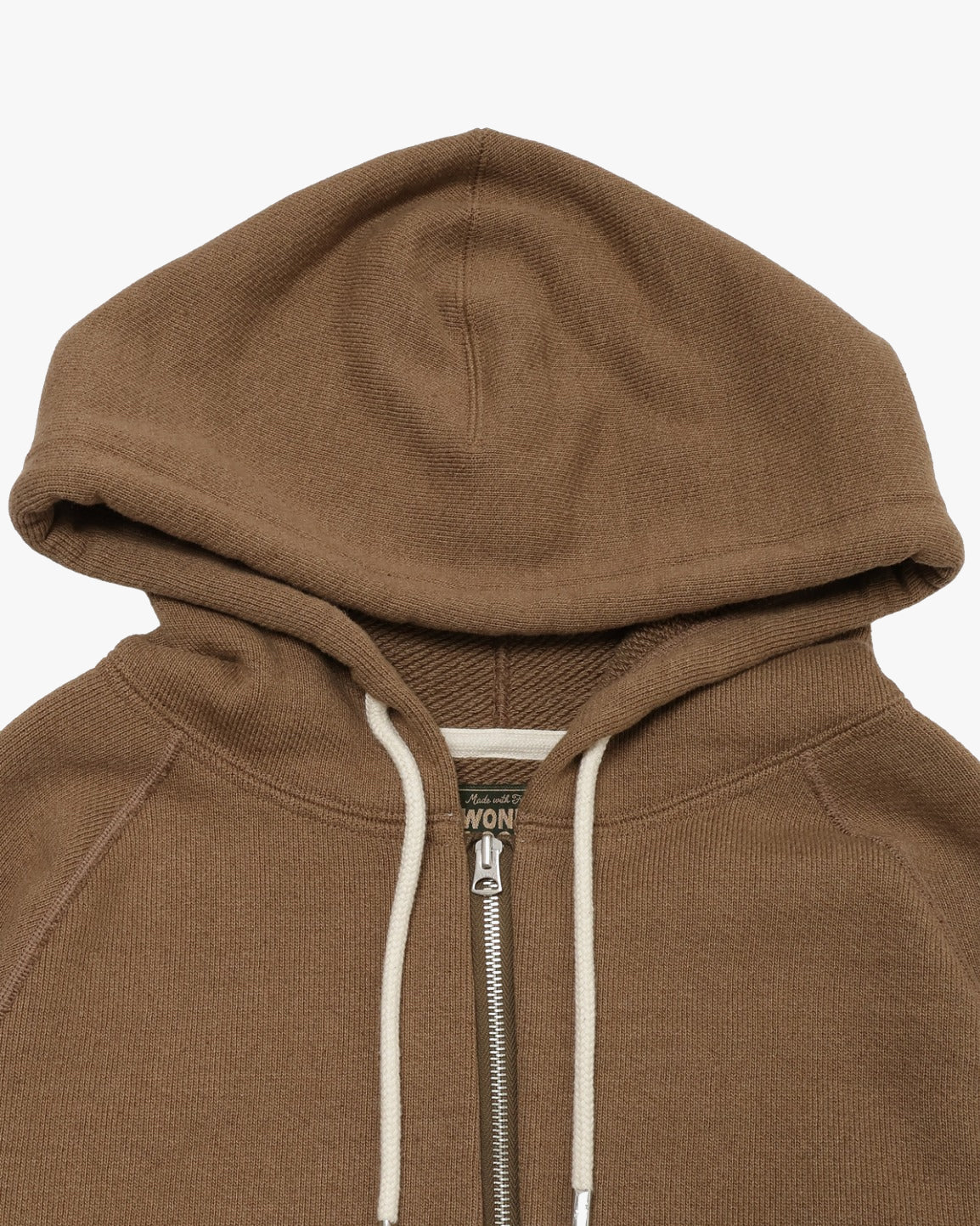 Wonder Looper 825gsm Double Heavyweight French Terry Iron Mordant Foxfibre® Zip Hoodie - Coyote 80 | Wonder Looper Sweaters & Knitwear | JEANSTORE
