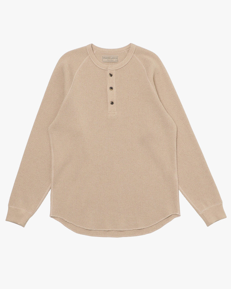 Wonder Looper Foxfibre® Heavyweight Waffle Henley - Coyote 15 | Wonder Looper T Shirts | JEANSTORE