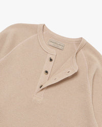 Wonder Looper Foxfibre® Heavyweight Waffle Henley - Coyote 15 | Wonder Looper T Shirts | JEANSTORE